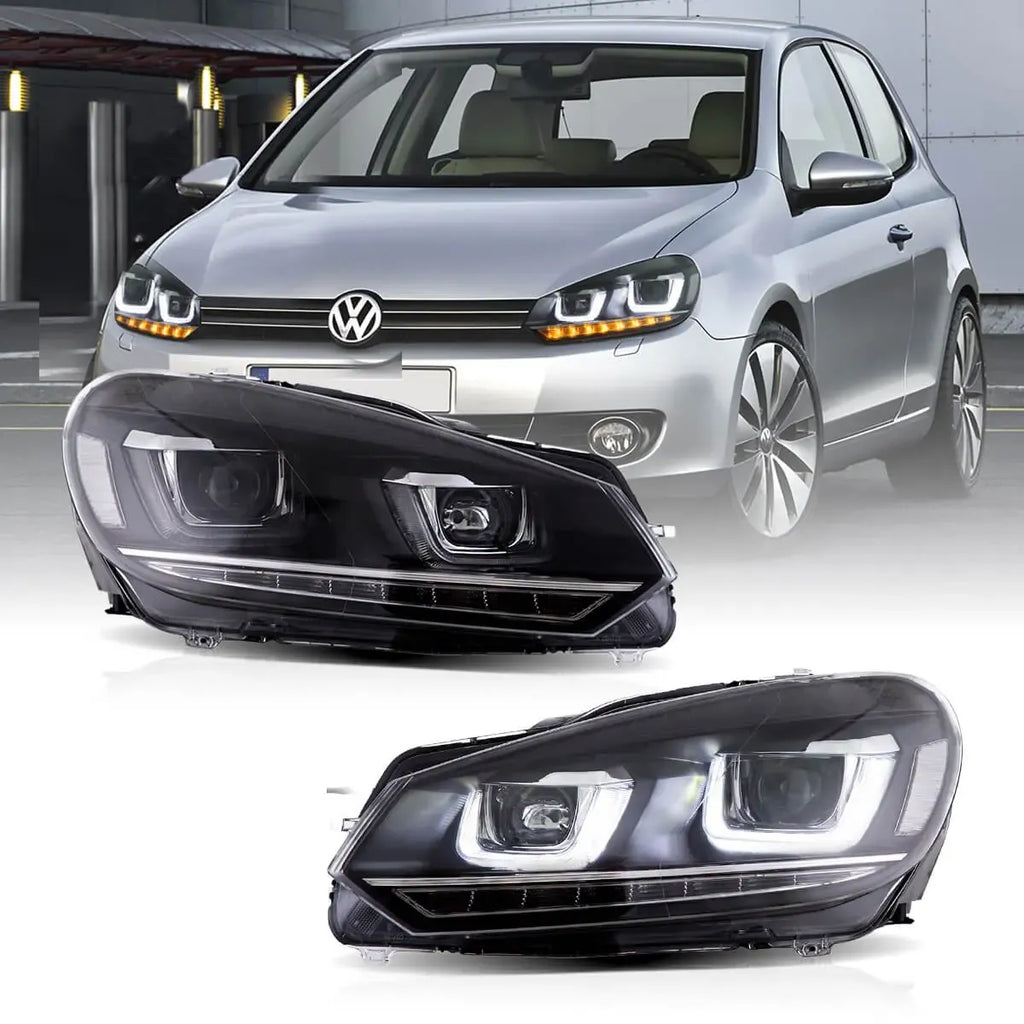 08-14 VW Golf Mk6 Vland Dual Beam Projector Aftermarket Headlights With Demon Eyes E-mark