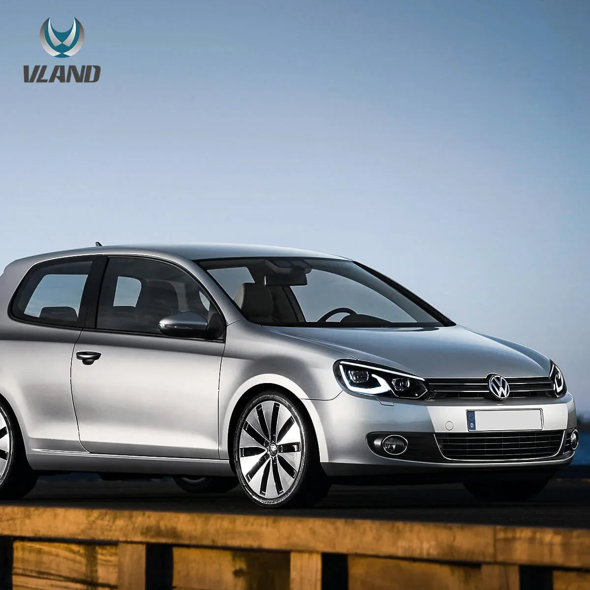 08-14 VW Golf Mk6 Vland LED Dual Beam Projector Aftermarket Headlights Black[E-mark] Brand: VLAND™