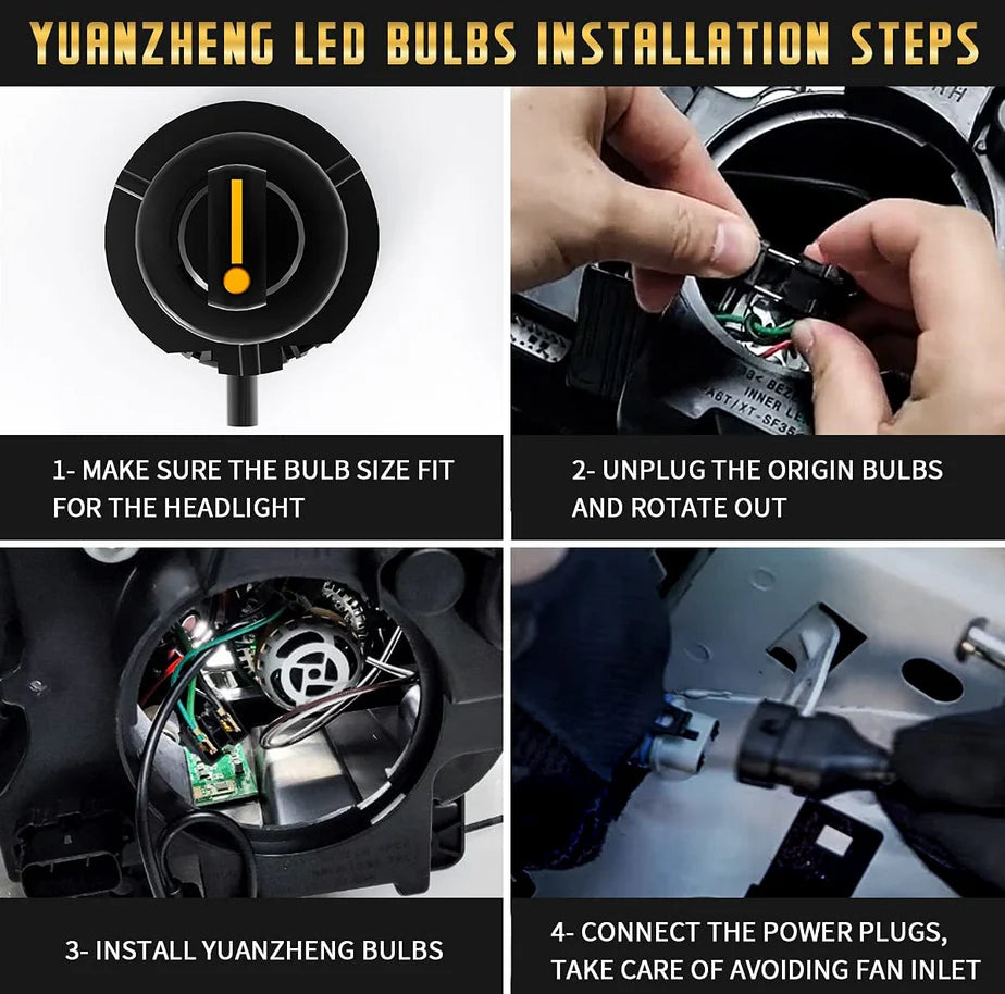 Vland 2PCs D2S LED Headlight Bulbs 6000K Super Bright