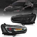 08-17 Mitsubishi Lancer / Evo X Vland Dual Beam Projector Headlights with Demon Eyes Black