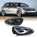 08-14 VW Golf Mk6 Vland LED Dual Beam Projector Aftermarket Headlights Black[E-mark] Brand: VLAND™