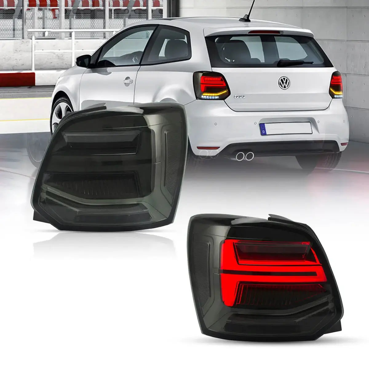 09-17 VW Polo MK5 Vland LED Aftermarket Tail Lights With Sequential Turn Signal [E-mark]