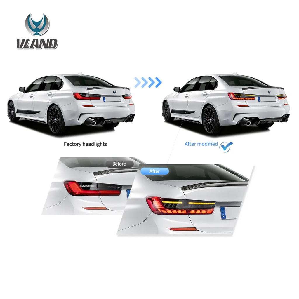 18-24 BMW 3 Series 7th Gen G20/G28/G80 Vland OLED Tail Lights With Sequential Turn Signal [E-mark]
