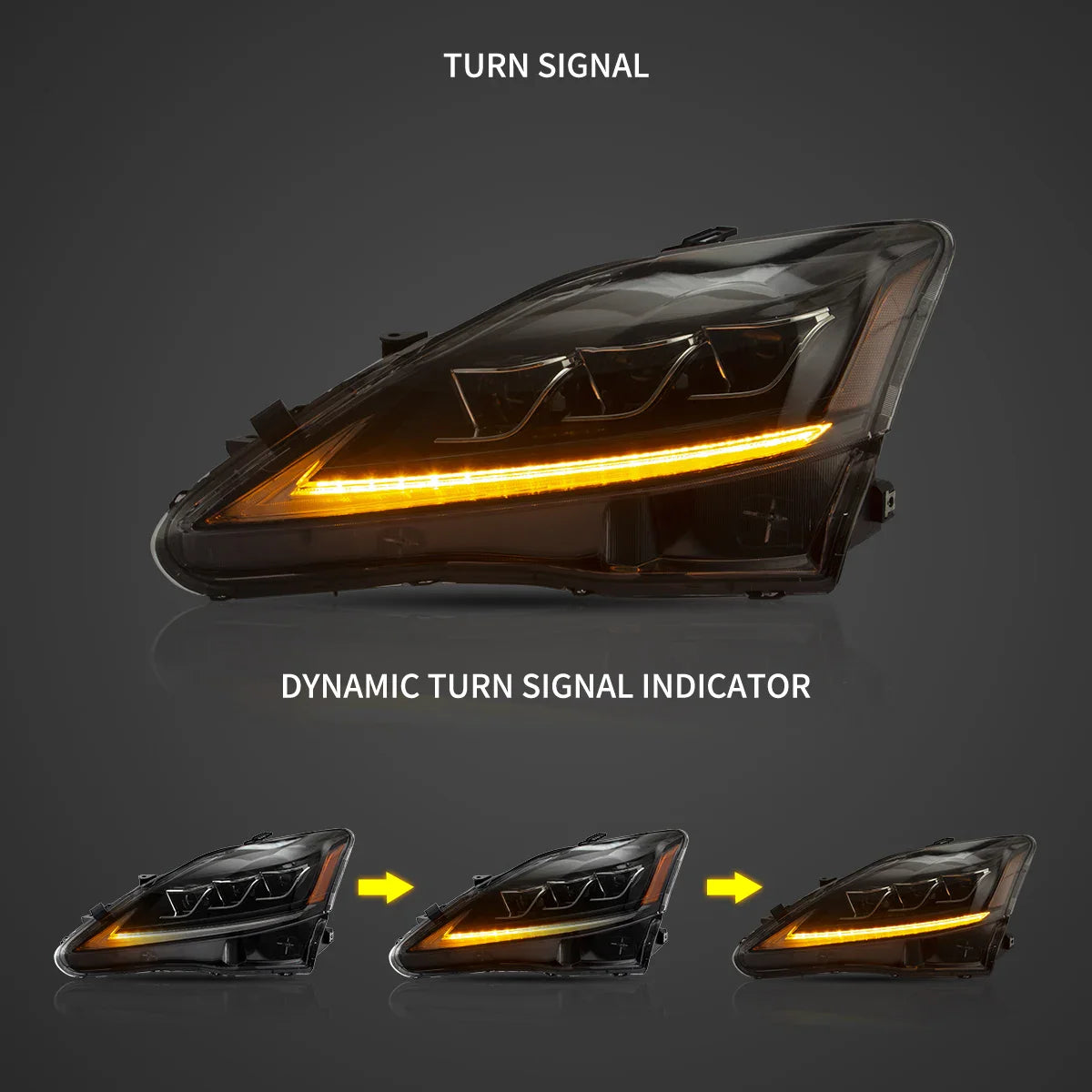 06-12 Lexus IS250/IS250C/IS350/IS220d & 08-14 ISF(XE20) Vland Matrix Projector Headlights E-mark