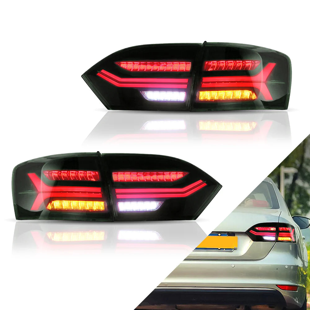 11-14 VW Jetta MK6 Vland LED Aftermarket Tail Lights With Sequential Turn Signal [E-mark]